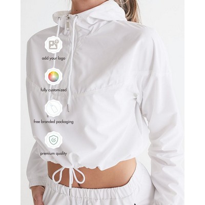 Women's All-Over Print Cropped Windbreaker