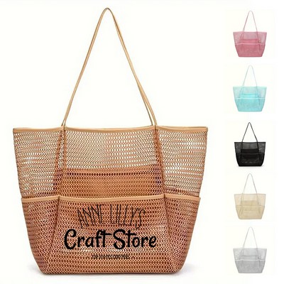 Summer Mesh Beach Tote Bag