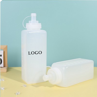 27-Ounce Food-Grade Plastic Squeeze Sauce Bottle with Scale