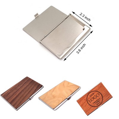 Wooden Metal Business Card Case/Card Holder