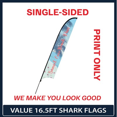 Value 16.5' Shark Flag - Single Sided Graphic Only