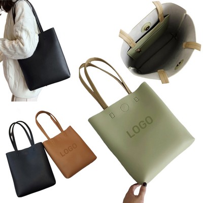 Women's PU Leather Tote Shoulder Bag