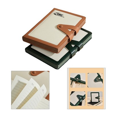 A5 Vintage Buckle Notebook with Pocket