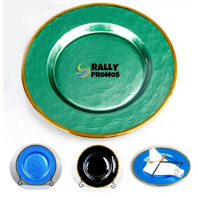10" Gold Foil Rim Glass Plates