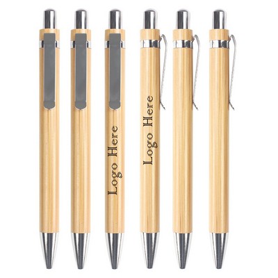 Natural Bamboo Wood Barrel Ballpiont Pen
