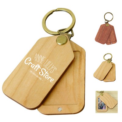 Wood Photo Frame Keychain