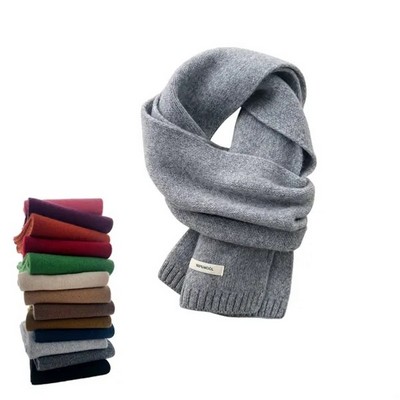 Unisex 100% Wool Scarf Warm Neck Collar (65" X 7.9")