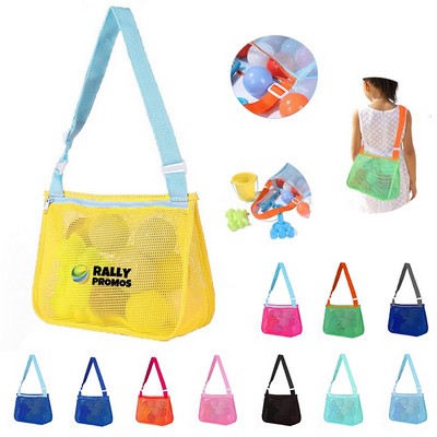 Colorful Foldable Travel Beach Swimming Toy Storage Mesh Bag