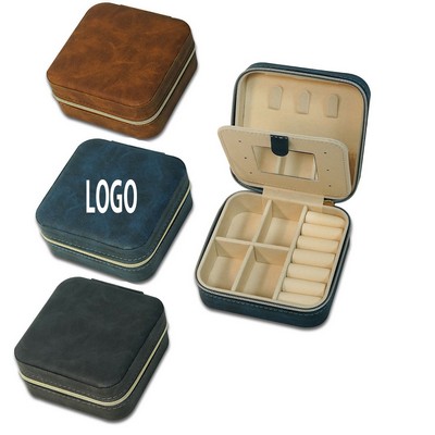 Pu Leather Travel Jewelry Organizer Case