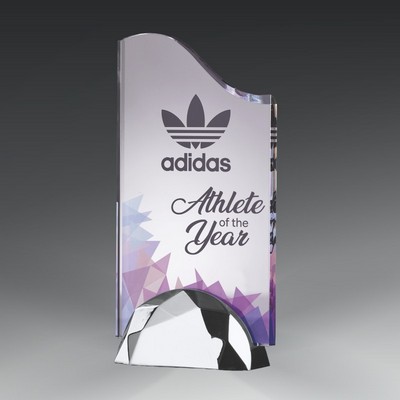 Acrylic Wave in Chrome Semicircle Base -8"