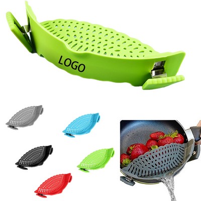 Clip-On Silicone Strainer, Kitchen Spill-Proof Tool