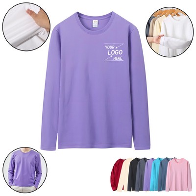 Men's Cotton Long Sleeve T-Shirt, Oversized Relaxed Fit.