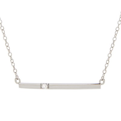 Jilco Inc Diamond Bar Necklace - Sterling Silver