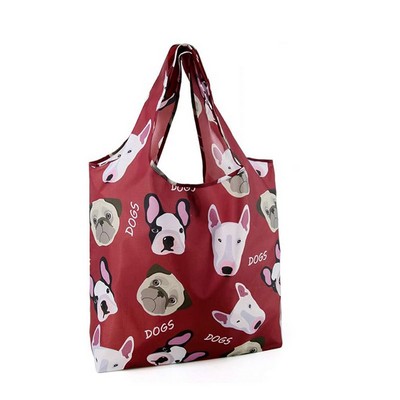 Full Color Foldable Polyester Tote Bag (16" x 24" with 7" Handle)