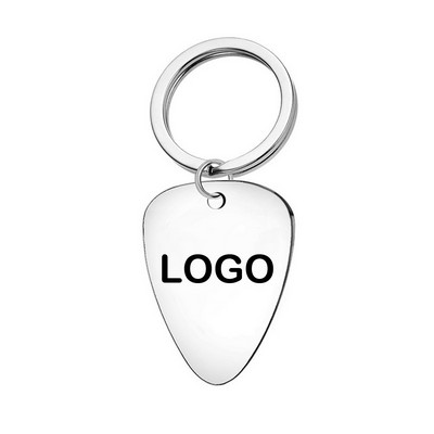 Stainless Steel Guitar Pick Key Chain