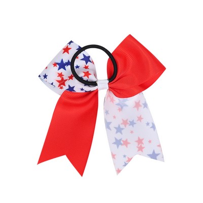Customized July Accessories Hair Bows Elastic Hoops