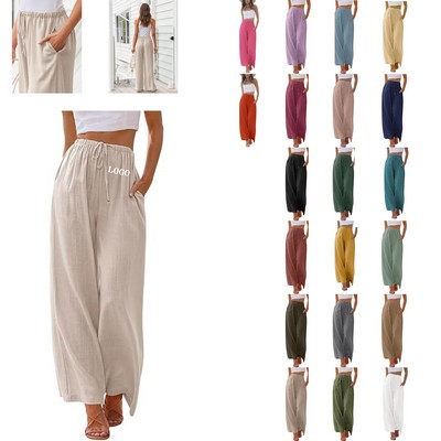 Women's Linen Palazzo Pants