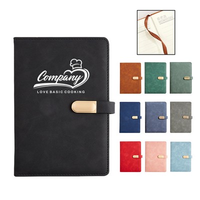 A5 Hardcover Leather Notebook with Magnetic Buckle
