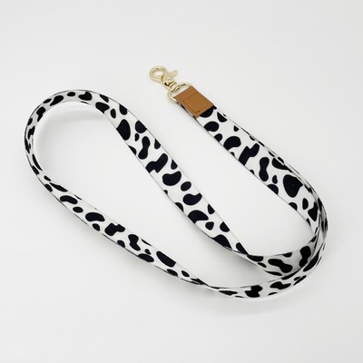 Cow Pattern Leather Buckle Lanyard
