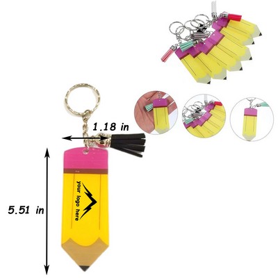 Graduation Pencil Shape Acrylic Keychain w/ Tassel