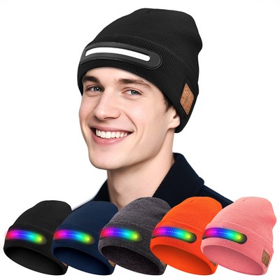 Flashlight Speaker Beanie Hat