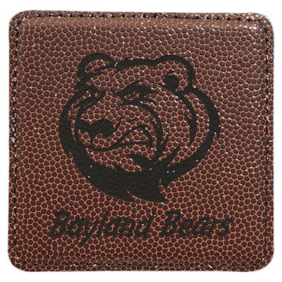 4" x 4" Square Football Leatherette Coaster