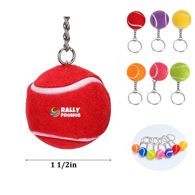 Mini Sports Plush Tennis Ball Keychain