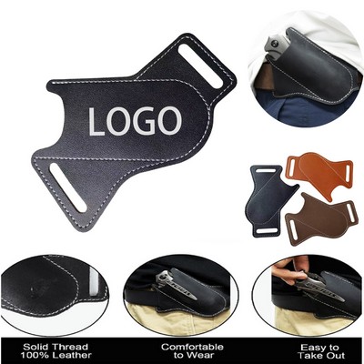 Folding Knife Waist - Mounted Leather Sheath