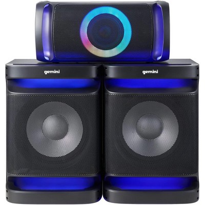 Gemini Dual 12" Home Stereo System w/Media Player And Led Party Lighting