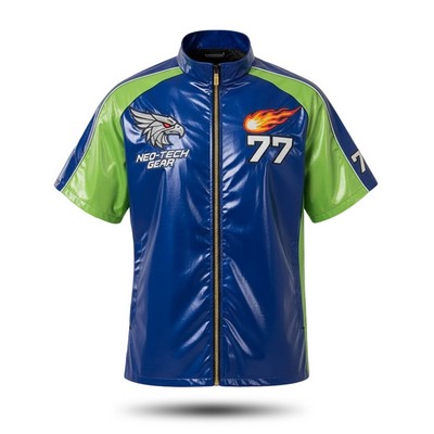 Premium Short Sleeve Full Zip Bright Film Baseball Windbreaker