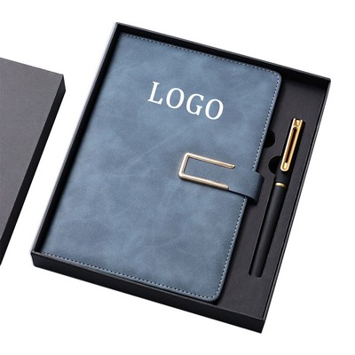 Leather Notebook & Executive Pen