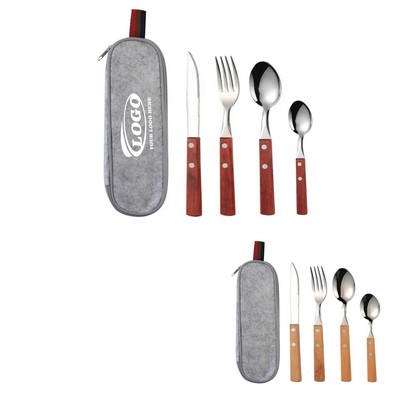 4-Piece Stainless Steel Travel Flatware Set
