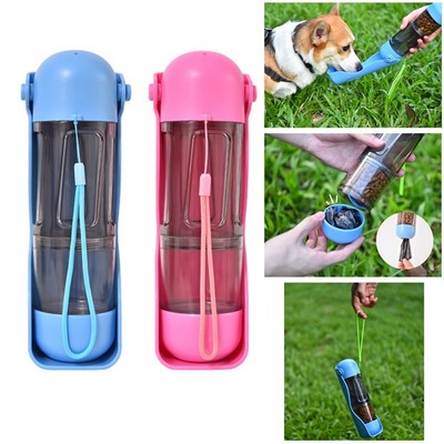 Portable Pet Water Bottle With Food Container