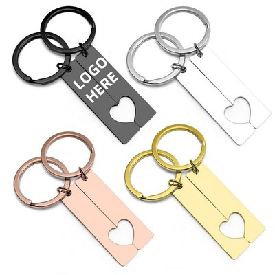2pcs Matching Stainless Steel Keychain