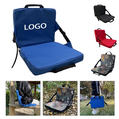 Personalized Camo Portable Stadium Seat with Zippered Storage Pocket