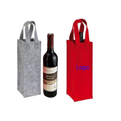 3.54 X 3.54 X 9.45" Felt Wine Bottle Bag