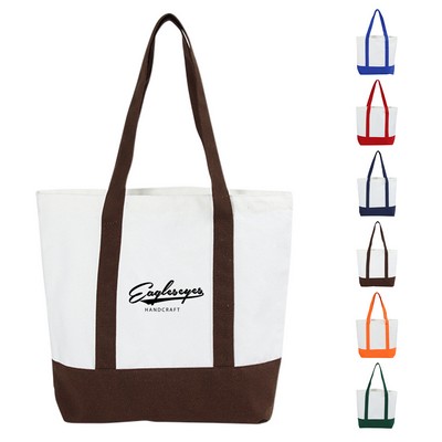 Large Heavy Cotton Canvas Boat Tote Bag