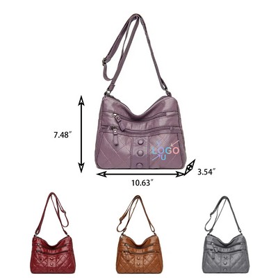 PU Leather Soft Shoulder Crossbody Purse