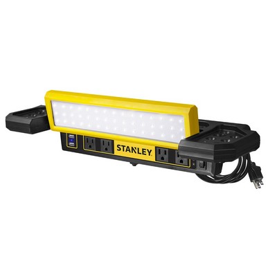 Stanley 1000 Lumen Work Bench Shop Light W/ Ac & Usb Power Strip