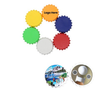 Magnetic Plastic Round Multifunctional Bottle Opener
