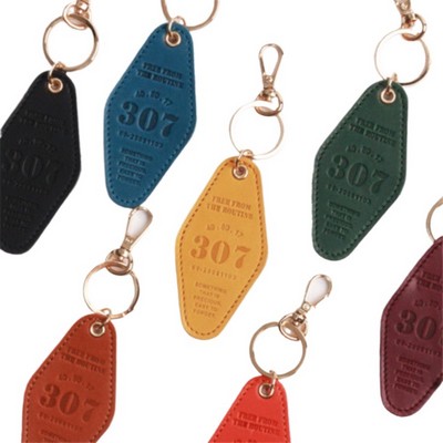 Diamond Shape Leather Keychain