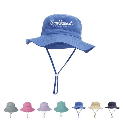 Adjustable Toddler Wide Brim Bucket Sun Hat