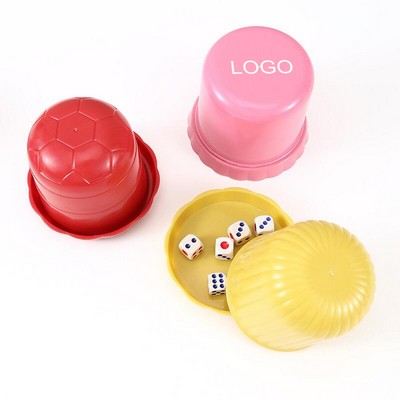 Plastic Colorful Dice Cup with 6 Dot Dice