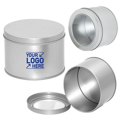 Round Metal Storage Tin with Lid Airtight Tinplate Canister for Tea Coffee Candles & Crafts