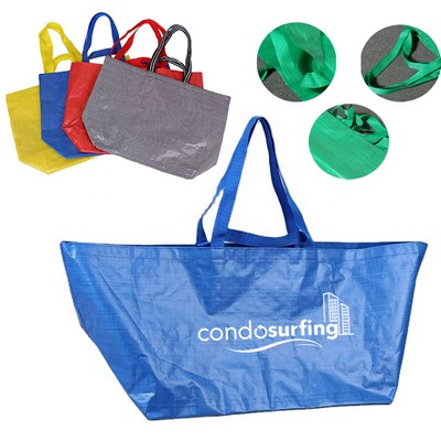 Eco-Friendly Waterproof Large Reusable PP-woven Shopping Bag Shoulder Bag Storage Handbag