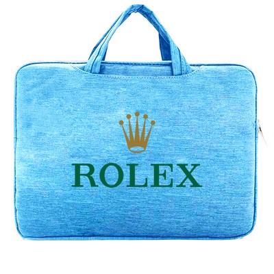 Custom Full-Color Printed Nylon Laptop Bag with Handle & Multiple Pockets (15" x 10.6" x 0.8")