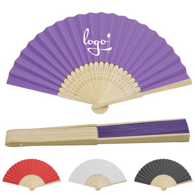 8.3" Full Color Handheld Bamboo Fan