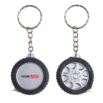 1M Tire Shape Measuring Tape Keychain