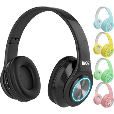 Wireless Bluetooth Foldable LED Over-Ear Headphones