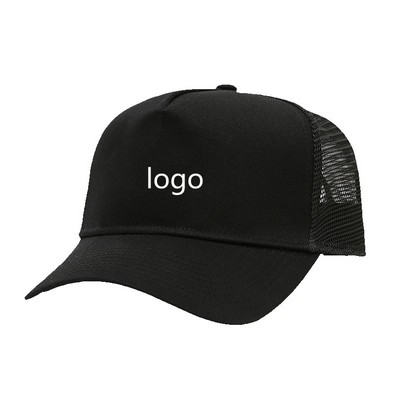 2024 5 Panel Richardson Style Trucker Hat with Flat Brim and Color Block Design